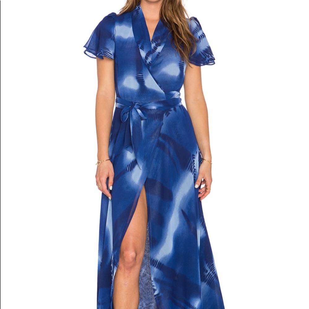 Revolve Raga Down The River Wrap Dress in Navy